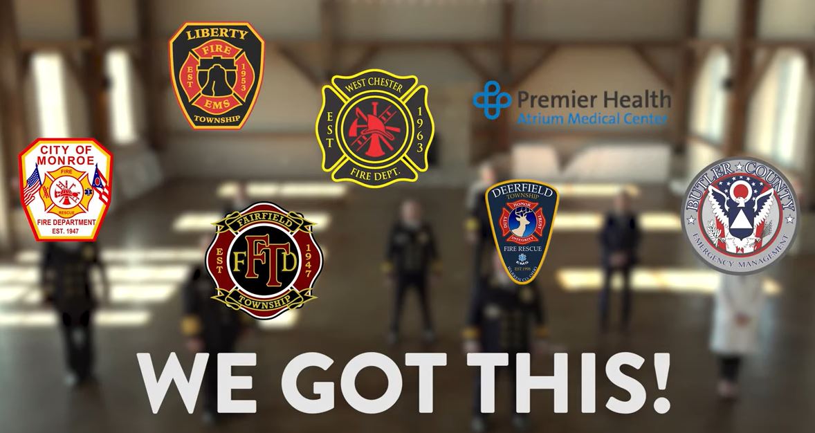 Several Fire Department Logos over text saying We Got This